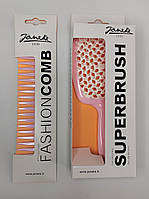 Набор расческа Janeke Superbrush + гребень Janeke Fashion comb светло розовый