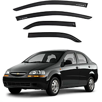 Дефлектори вікон Chevrolet Аvео I,II (T200) сед 2002-2008 (скотч) AV-Tuning. Вітровики на Chevrolet Аvео 1,2