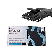 Рукавички нітрилові Medicom SafeTouch Advanced Black - 50 пар, розмір XS (без пудри) чорні, 3.5 г