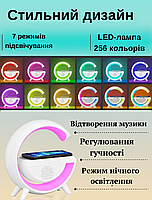 Портативная колонка светильник-ночник аккумуляторний RGB Настольная лампа с Bluetooth колонкой 3 в 1