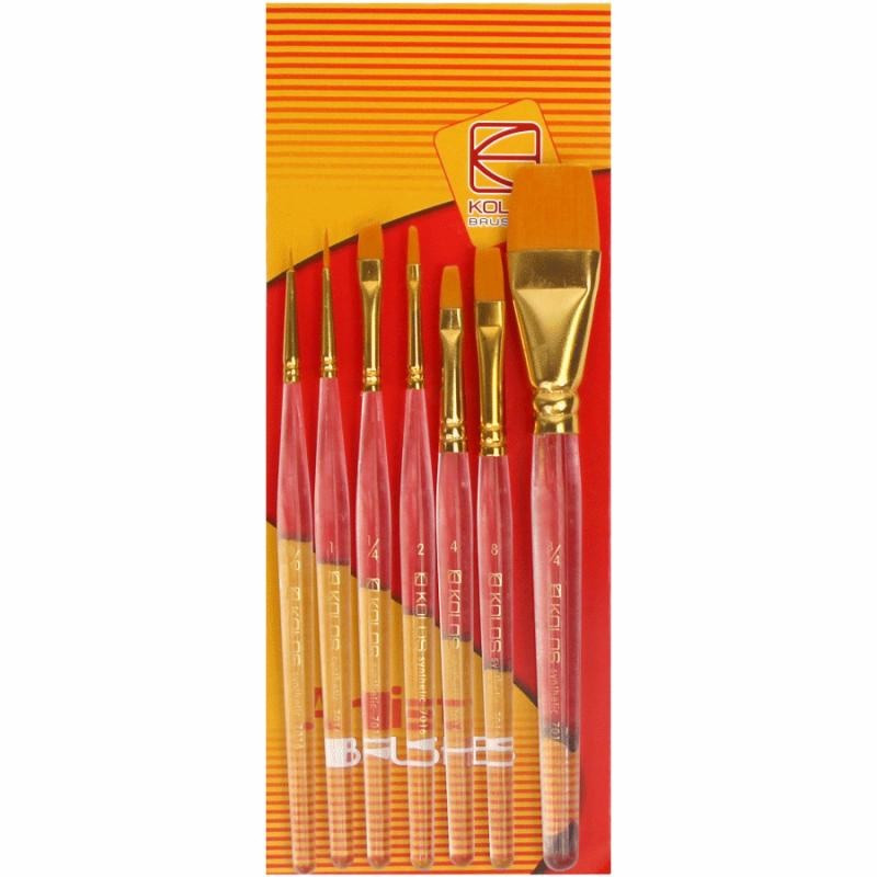 Набір синтетичних пензлів 7 штук, Kolos 7016, фото 1
