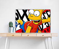 Яркая картина на холсте Барт Симпсон для стильного интерьера. Премиум качество!