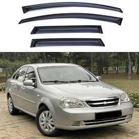 Дефлектори вікон вітровики на Chevrolet Lacetti седан 2004-2013 (скотч)