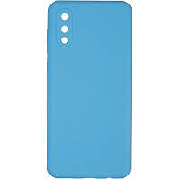 Чехол для Samsung A02 (SOFT Silicone Case) голубой цвет с микрофиброй.