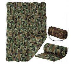 Флісова ковдра в чохлі Mil-Tec woodland 200Х150 14426020