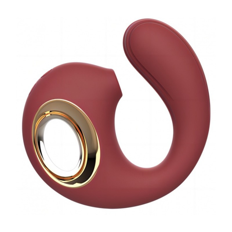 Жіночий вакуумний вібро стимулятор для масажу клітора і точки G, червоний
