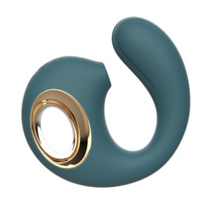 Жіночий вакуумний вібро стимулятор для масажу клітора і точки G, зелений