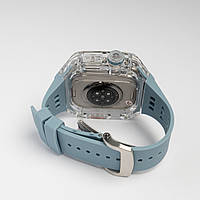 Чехол для Apple Watch, кейс и ремешок для часов LUXARY WATCH TRANSPARENT CASE (45 mm,пластик/силикон, бабочка) grey