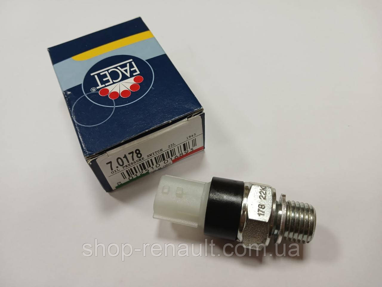 Facet (Італія) 7.0178 - Датчик тиску оливи (0,6bar/1 конт./білий) Kangoo/Trafic/Master 1.4-2.5 01-