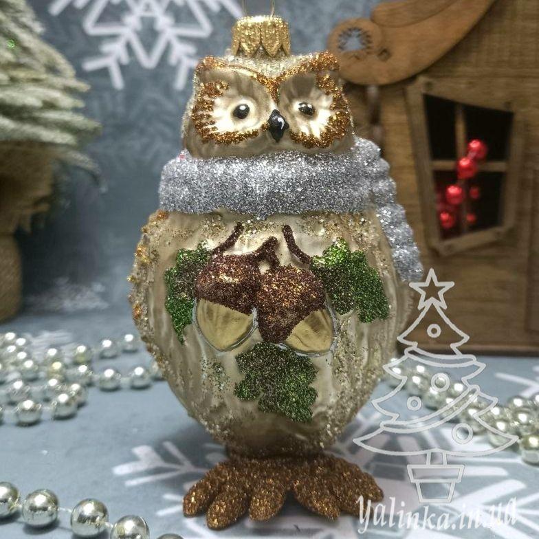 Сова в шарфі Irena іграшка на ялинку