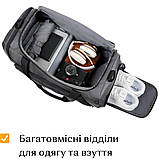 Сумка спортивна водонепроникна містка з окремими відділенням для взуття, чорна The Chestnut, фото 3
