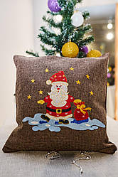 Наволочка на декоративну подушку з вишивкою - Санта з мішком / ПП"Світлана-К"