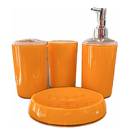 ХІТ Дня: Набір аксесуарів для ванної кімнати Глянець Stenson H12210 4 предмети orange !