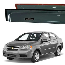Дефлектори вікон вітровики на Chevrolet Aveo I,II (T200) седан 2002-2008 (скотч) HIC
