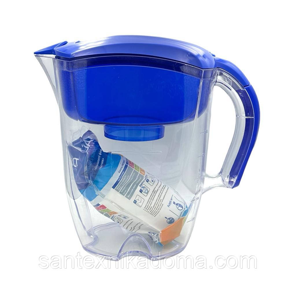 Фільтр-глечик для очищення води Альба ТМ "Aquakut" 3,7 л блакитний колір (аналог Аквафор)