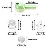 Ручний подрібнювач для овочів та фруктів багатофункціональний 4 в 1 Food Chopper Catling | Міні овочерізка, фото 6