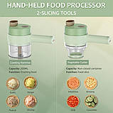 Ручний подрібнювач для овочів та фруктів багатофункціональний 4 в 1 Food Chopper Catling | Міні овочерізка, фото 10