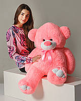 Красивый плюшевый мишка 130 см розовый модный мягкий медведь подарок любимым девушкам классный kn