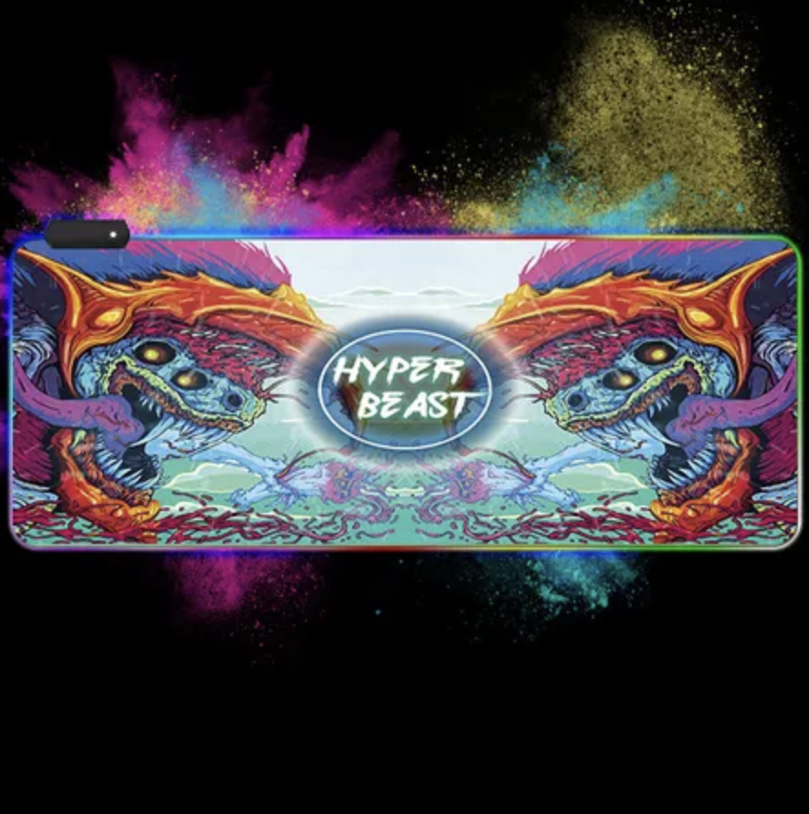 LED килимок для мишки 80х30 см Monster , Print4