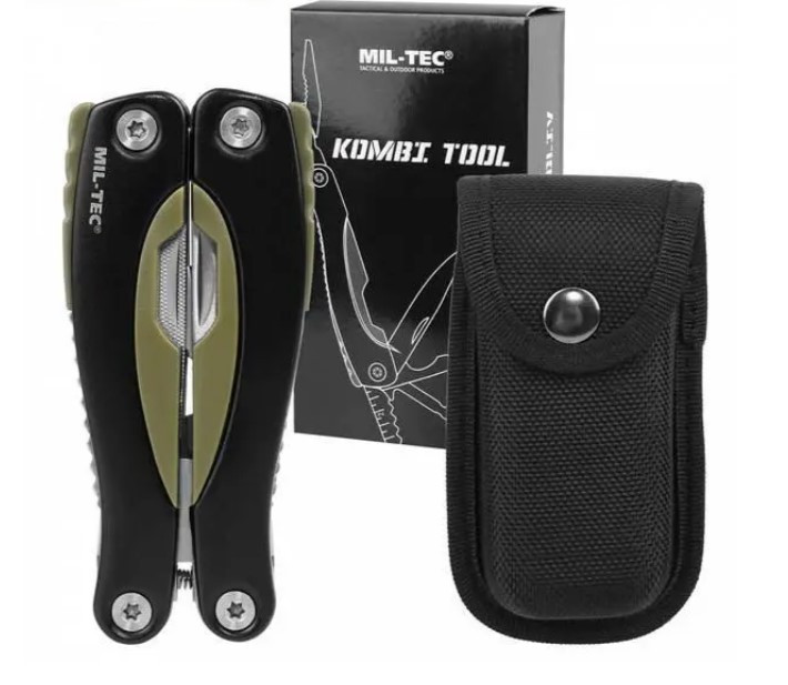 Складаний ніж Mil-Tec Multitool Kombi 9в1 Мультитул з Чохлом багатофункціональний 15402001