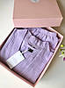 Жіночий Мусліновий подарунковий комплект COSY халат+сорочка лаванда в упаковці, фото 9