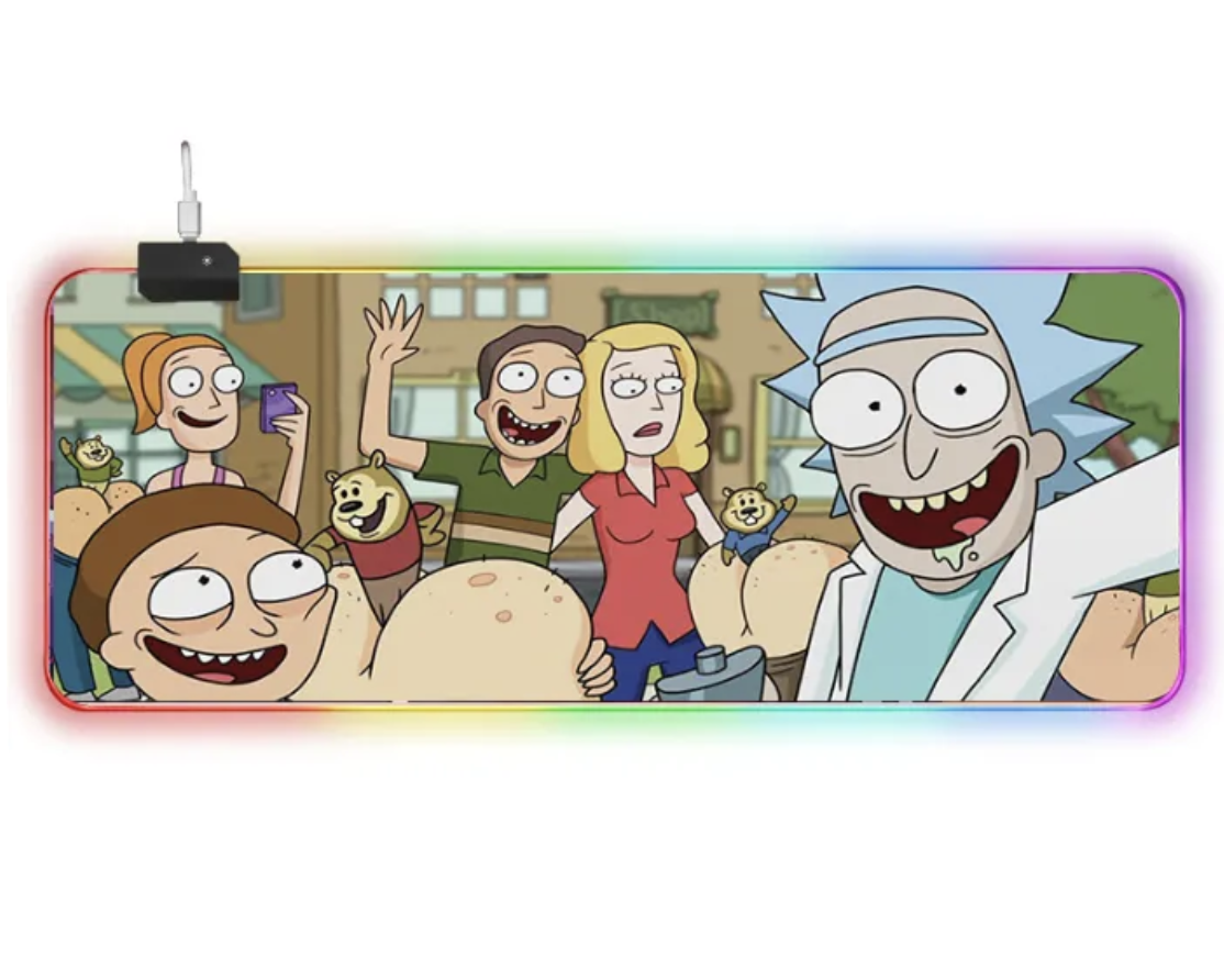 LED килимок для мишки "Rick and morty" 80*30 см., Prin6, фото 1