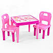 Стіл для дівчаток Від 3 років З двома стільчиками Міцна збірна конструкція Рожевий Pilsan, фото 3