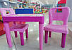 Стіл для дівчаток Від 3 років З двома стільчиками Міцна збірна конструкція Рожевий Pilsan, фото 8