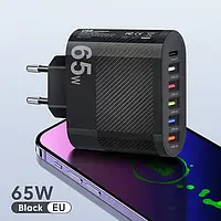 Зарядка 65w Olaf для мобільного планшета 6 портів 5 USB Type A 1 USB Type C