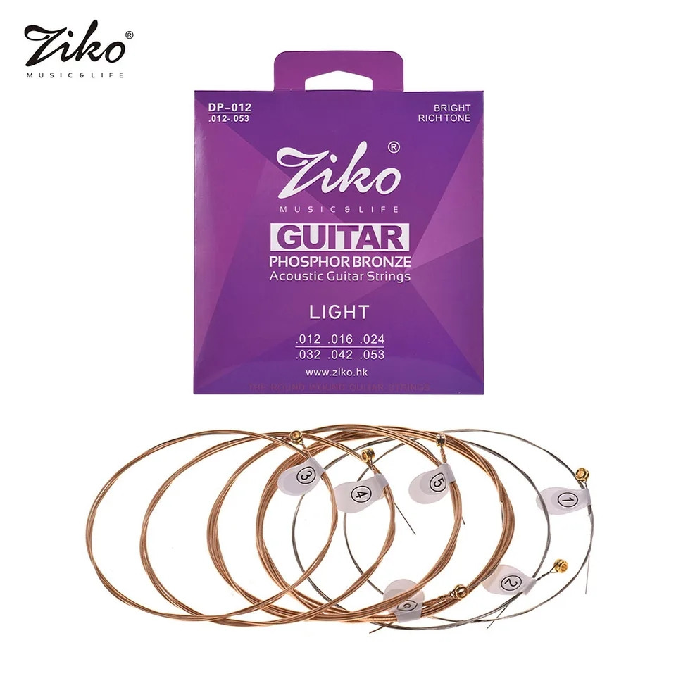 Струни Ziko Light DP-011 (.012/.053) Phosphor Bronze (Фосфорна бронза)