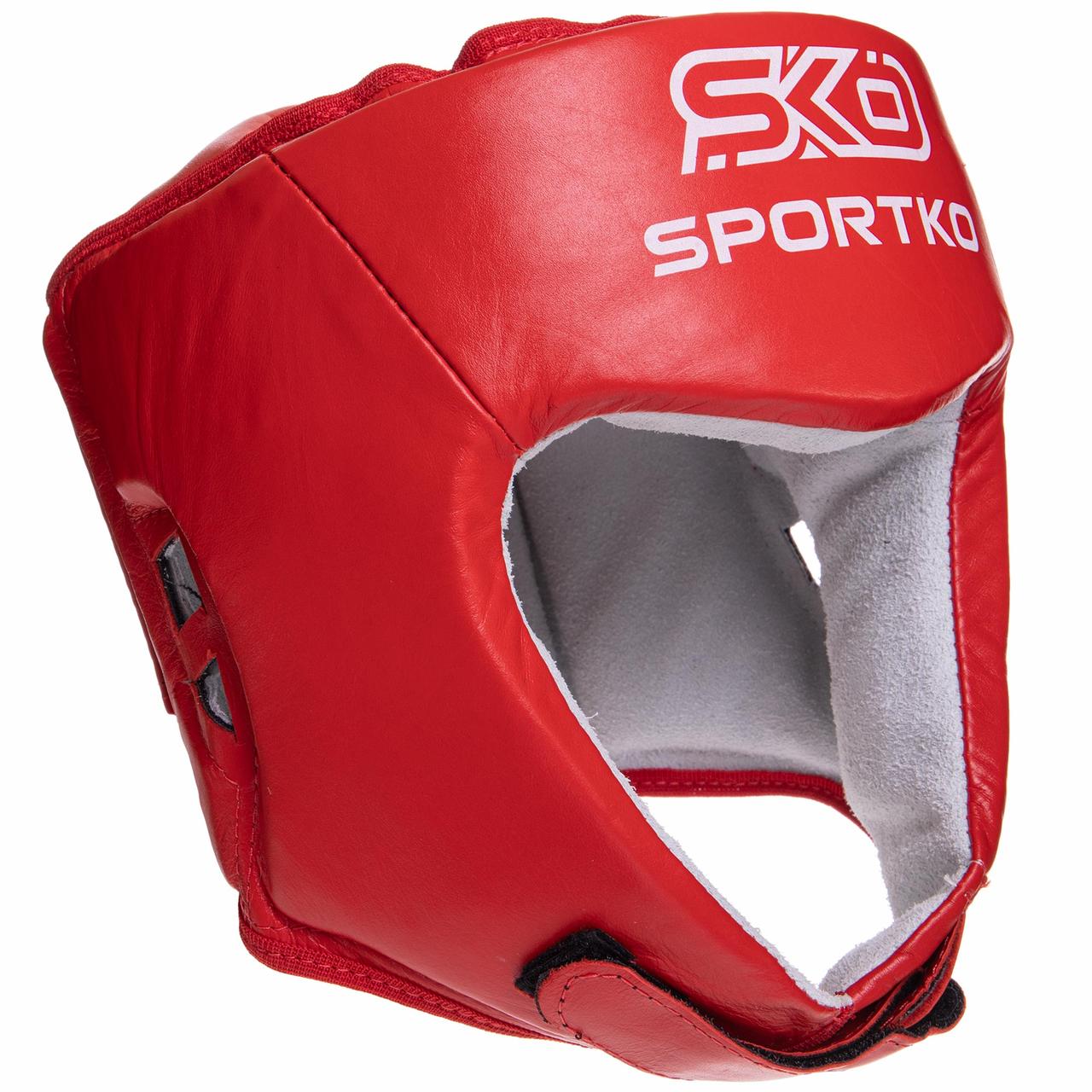Шолом боксерський відкритий шкіряний SPORTKO ФБУ SP-4706 (розміри M-XL)