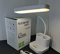 Лампа для дитячого столу з вбудованим акумулятором, пластиковий білий світильник з органайзером під аксесуа