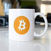 Кухоль з логотипа біткоїн Bitcoin 330 мл чашка для трейдера інвестора на подарунок, криптовалюта Mr