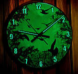 Годинник настінні світяться в темряві Зграя птахів вночі 29 см, фото 2
