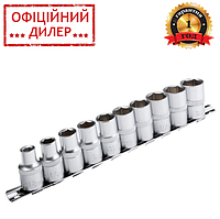 Набор головок на планке INTERTOOL ET-6012 (8-19 мм, 1/2", 10 ед.)