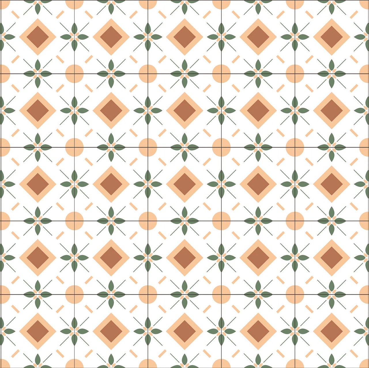 Мініатюра підлога Ромби 30*41 см Білий з коричневим, фото 1