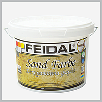 Краска интерьерная декоративная Feidal Sand Farbe, белая 5л 2.5