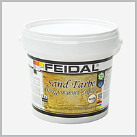 Краска интерьерная декоративная Feidal Sand Farbe, белая 5л 1