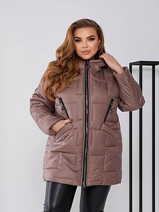 Жіноча зимова куртка у великому розмірі батал Розміри: 48-50, 52-54, 56-58, фото 2