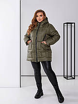 Жіноча зимова куртка у великому розмірі батал Розміри: 48-50, 52-54, 56-58, фото 3