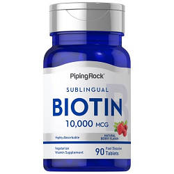 Вітаміни і мінерали Piping Rock Max Biotin 10.000 mcg (90 таблеток.)