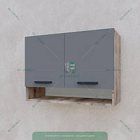 Кухонный модуль верхний ящик для кухни / Шкаф навесной с нишей 800мм под сушку Антрацит-Аликанте