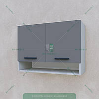 Кухонный модуль верхний ящик для кухни / Шкаф навесной с нишей 800мм под сушку Антрацит-Светлый серый