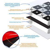 Самоклеюча алюмінієва плитка 300х300х3мм Чорно-срібна зі стразами SW-00001773, фото 2