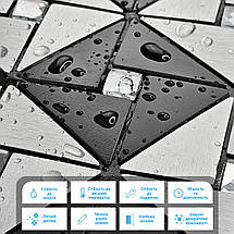 Самоклеюча алюмінієва плитка 300х300х3мм Чорно-срібна зі стразами SW-00001773, фото 4