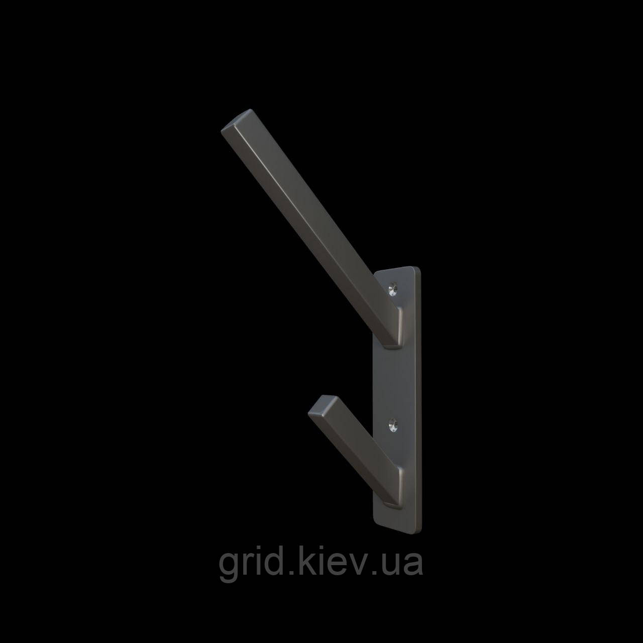 Гачок вішалка для одягу та аксесуарів універсальний КГ-02 LOFT чорний
