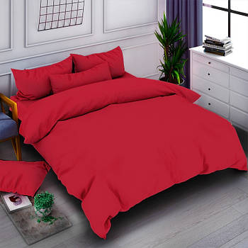 Простирадло 150х220 (Бязь) | Полуторне простирадло від виробника "Королева Ночі" | Однотонний червоний