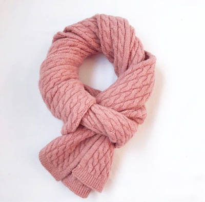 Дитячий шарф в'язаний теплий вовняний однотонний, 160*25 см Рожевий