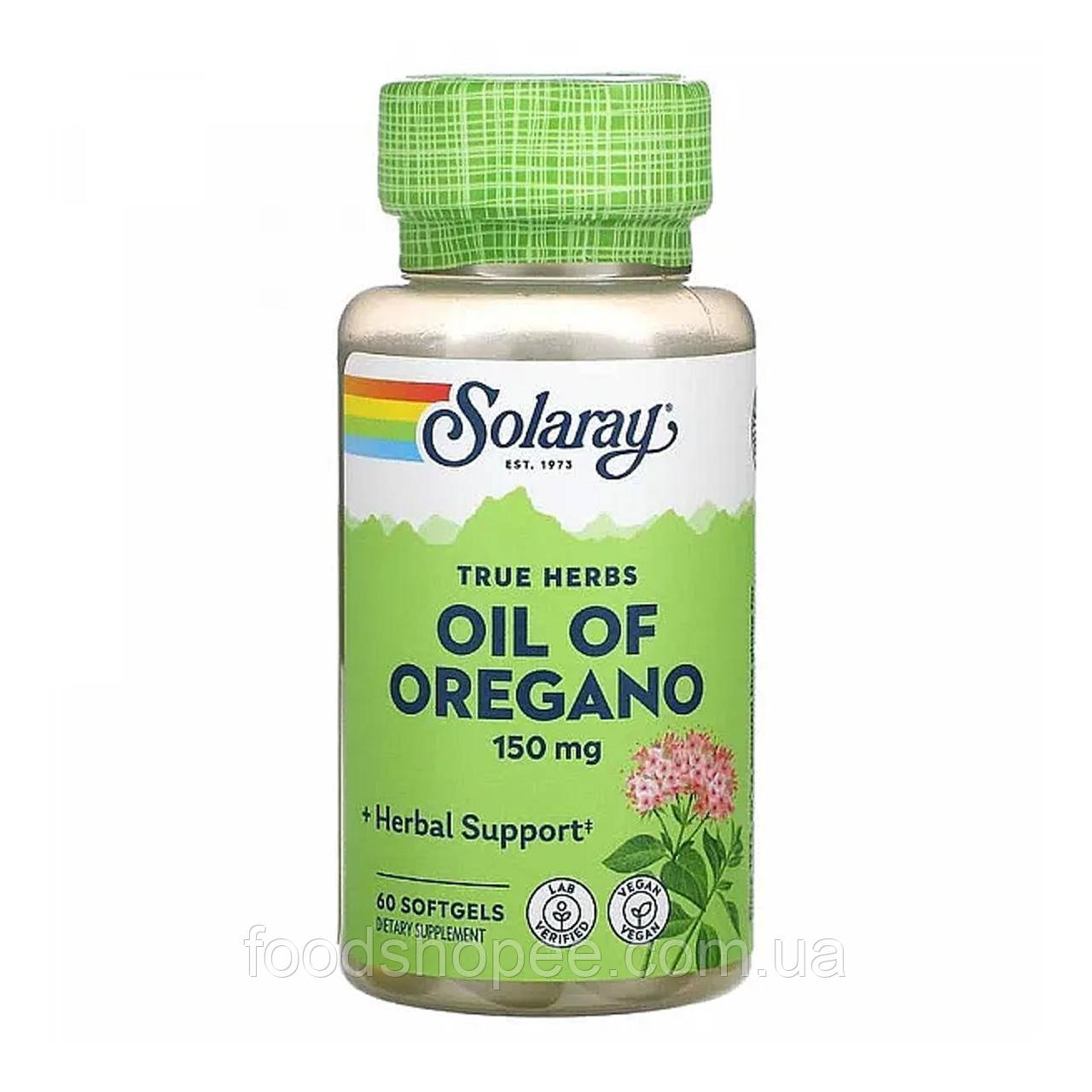 Олія орегано в капсулах (Oil of Oregano) 150 мг 60 капсул SOR-08252