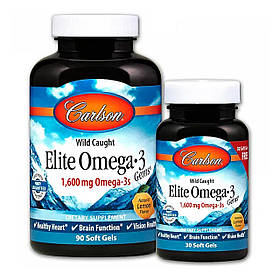 Риб'ячий жир з Oмега-3 (Elite omega-3) 1600 мг 90+30 капсул зі смаком лимона CAR-01714